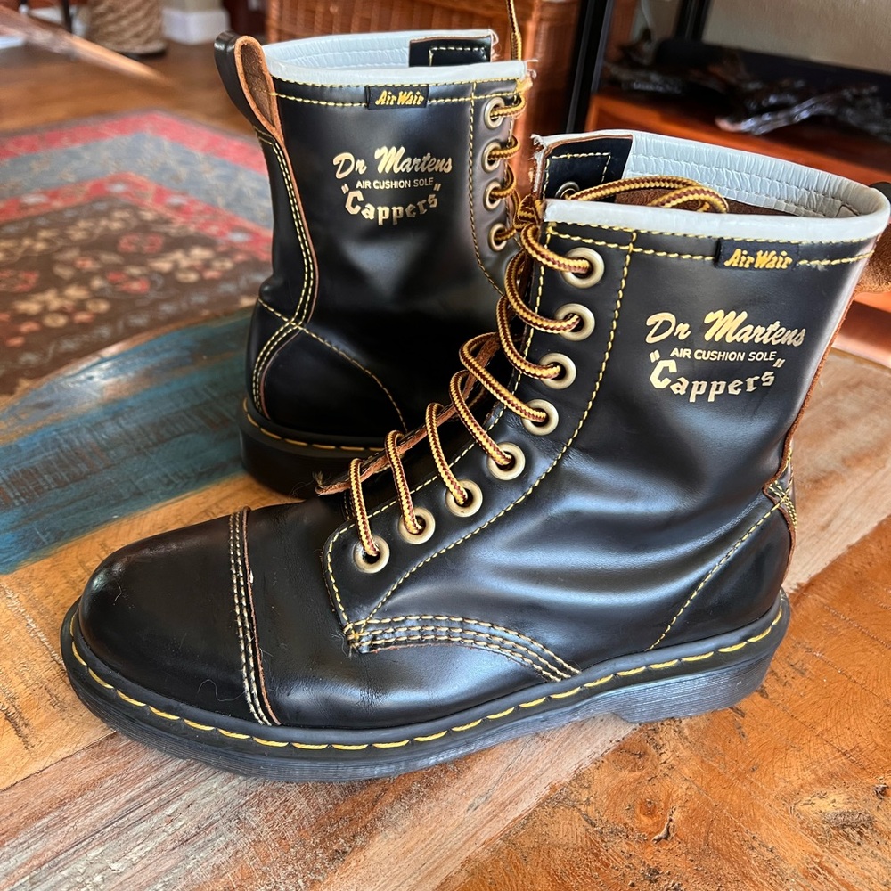 🥾 Vintage Dr. Martens Black Cappers | Sz 7M | 9W | 41EU - Picture 4 of 11